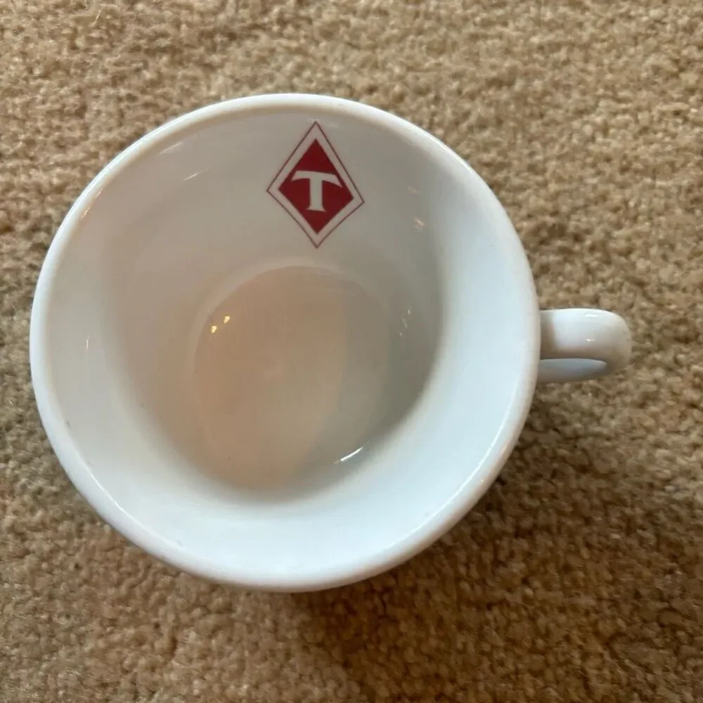 Jackson China Brown Cup With T In Red Diamond